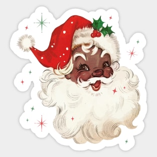 Retro Black Santa Claus Mid Century Modern Cute Santa Claus Sticker